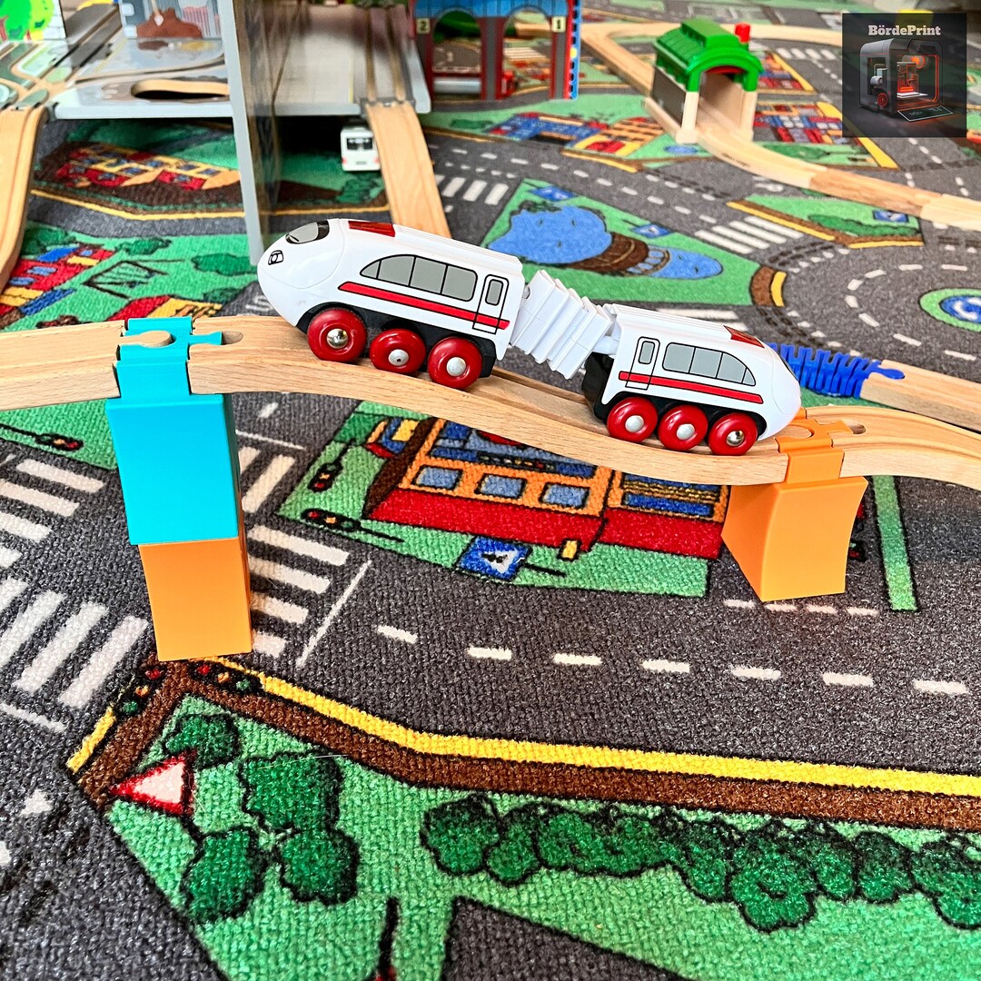 Set of 4 Bridge Pillars for Your Wooden Train Accessories Compatible With Brio Ikea Playtive