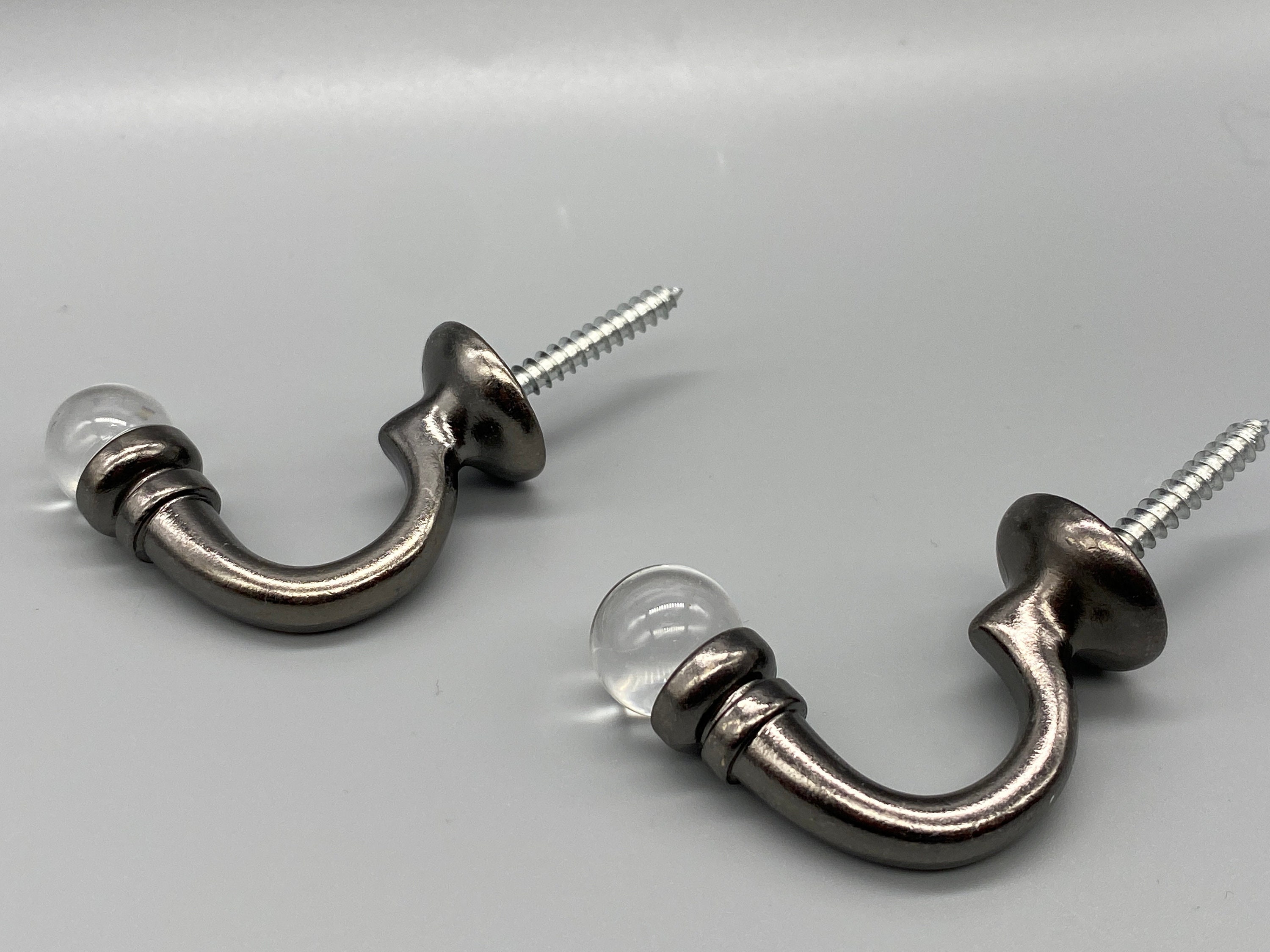 2x Luxe Curtain TIE BACK HOOK Crystal Ball End Metal Tie Etsy