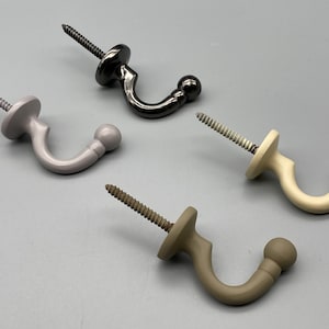 2x Curtain TIE BACK HOOK - Ball End Metal Tie Back Hook - New Colours - 2pcs