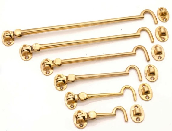 Original Brass Cabin Hooks Silent Hook With Eyelet SOLID BRASS