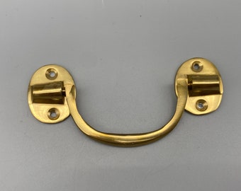 2x Solid Brass Drawer Pull Handles 63mm (2.5" inch) - Front Fix - Brass Cupboard Handles - Pack of 2