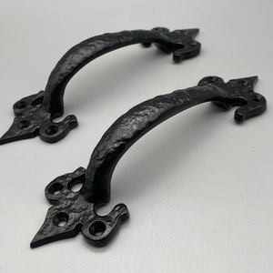 2x Forged Gothic Handles, Front Fix, 175MM 6.9 Inch Metal Door Handles ...