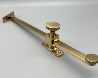 Solid Brass Victorian Brass Sliding Casement Stay Adjustable Style 250mm - 1 Set