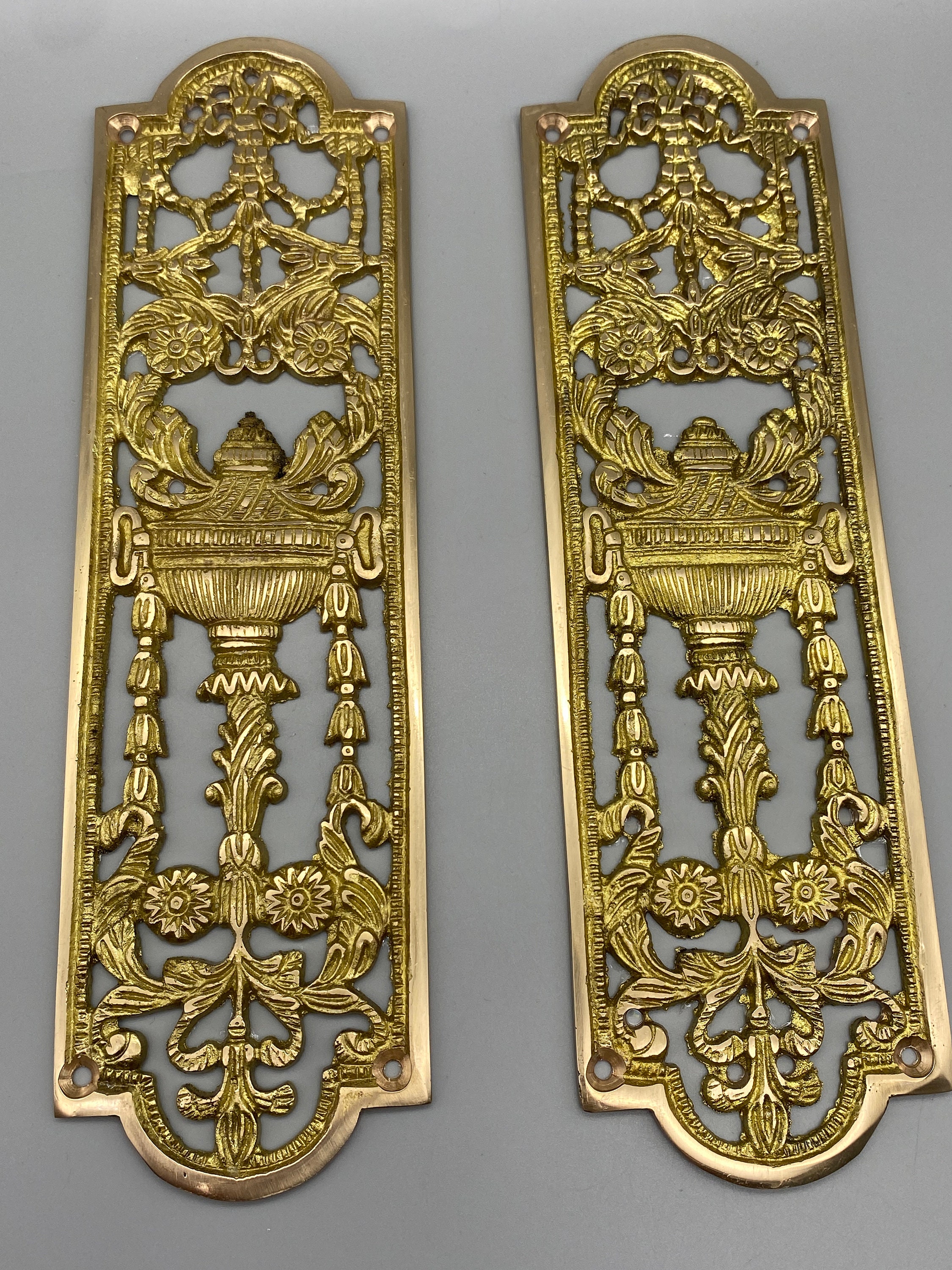 1x Antique Brass Door Push Door Finger Plate Louis XVI Style Etsy