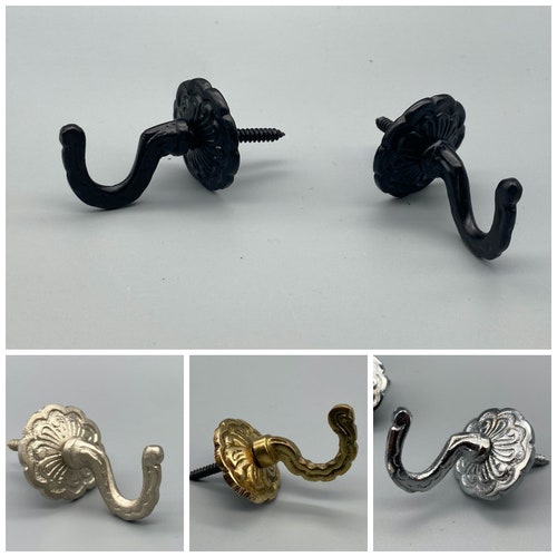 2x Classic CURTAIN Tie Back Hooks With Ball End Gold Etsy