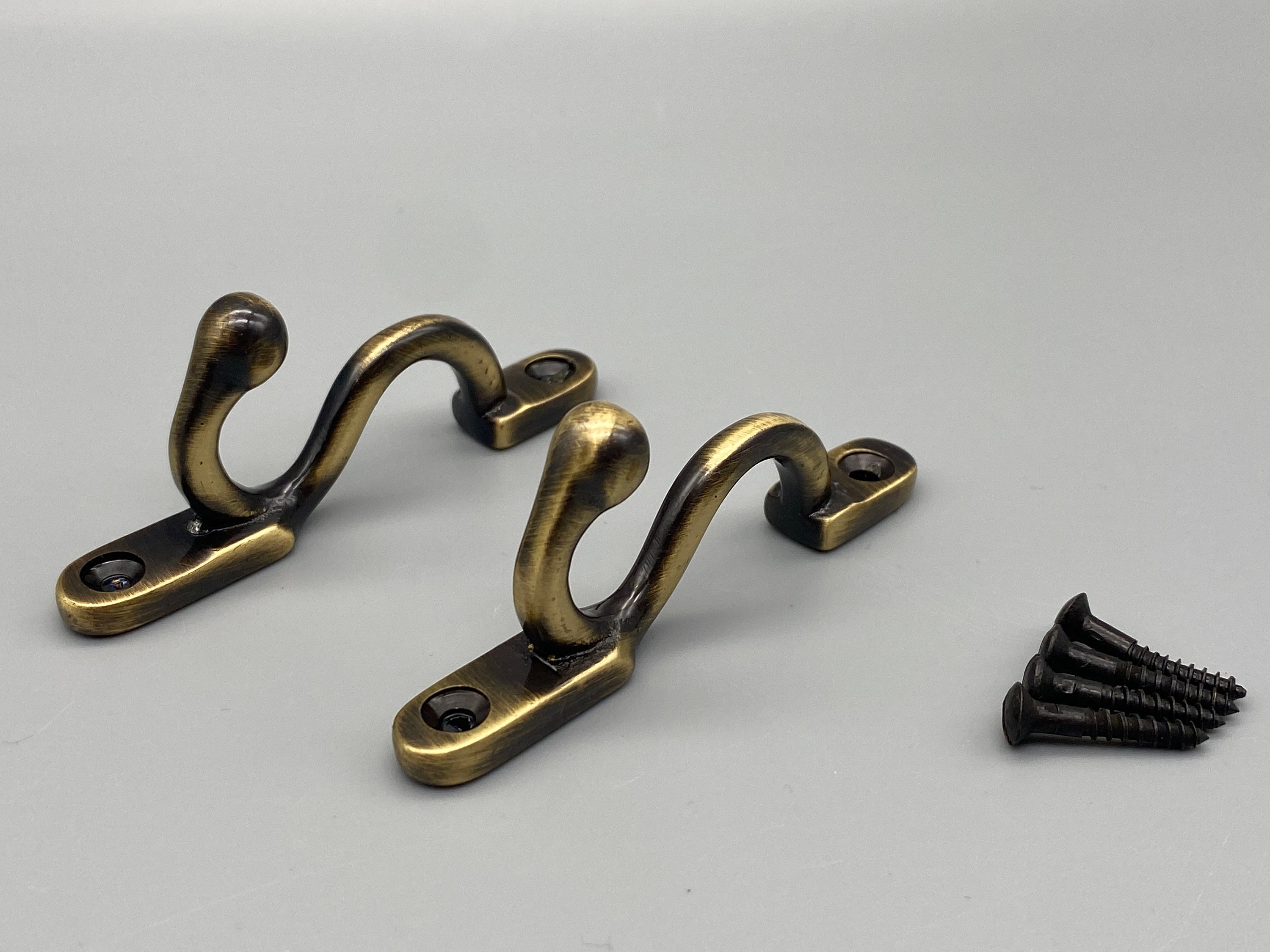 2x Luxury Curtain Tie Back Wall Hooks Antique Brass Ball End Etsy