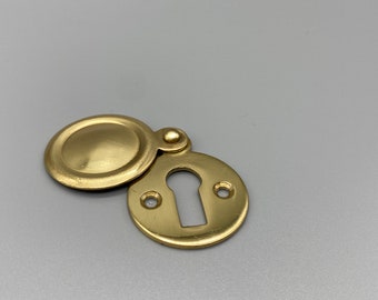 2x Solid Brass Escutcheon - Antique Style Key Escutcheon  - Gold Colour - Pack of 2