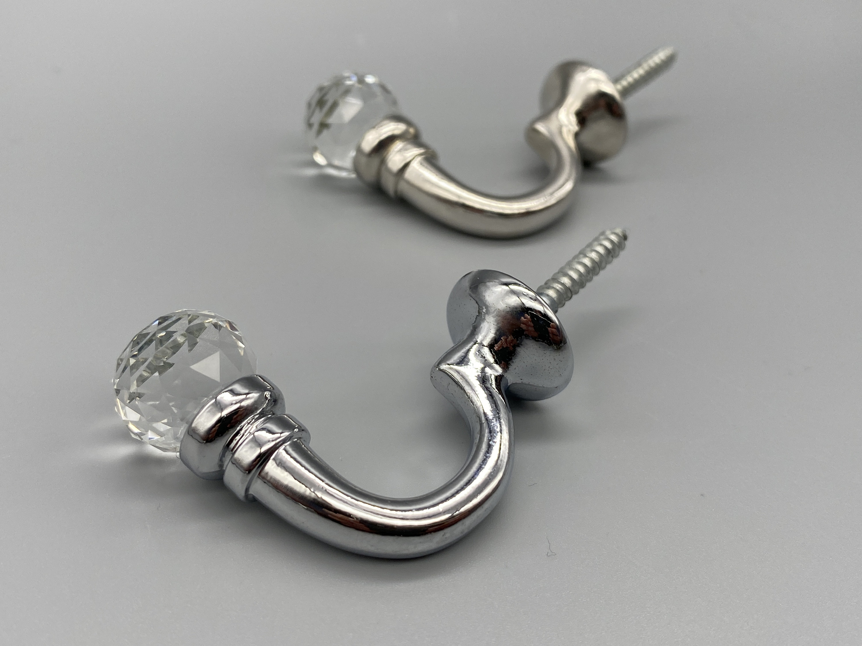 2x Luxe Curtain TIE BACK HOOK Crystal Ball End Metal Tie Etsy