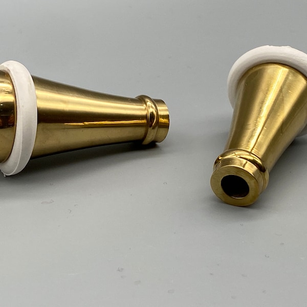 2x Solid Brass Light Pulls - Gold - Blinds Pulls / Cord Acorns With Protective Band - Heavy - Pack of 2