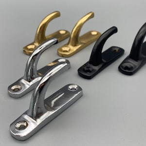 2x CONTEMPORARY CURTAIN Tie Back Hooks - Metal Hangers/Hooks/Wall Mounted - Gold/Black/Chrome