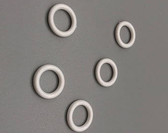 Anelli per tende in plastica bianca-Confezione a diametro multiplo da 20/50 mm