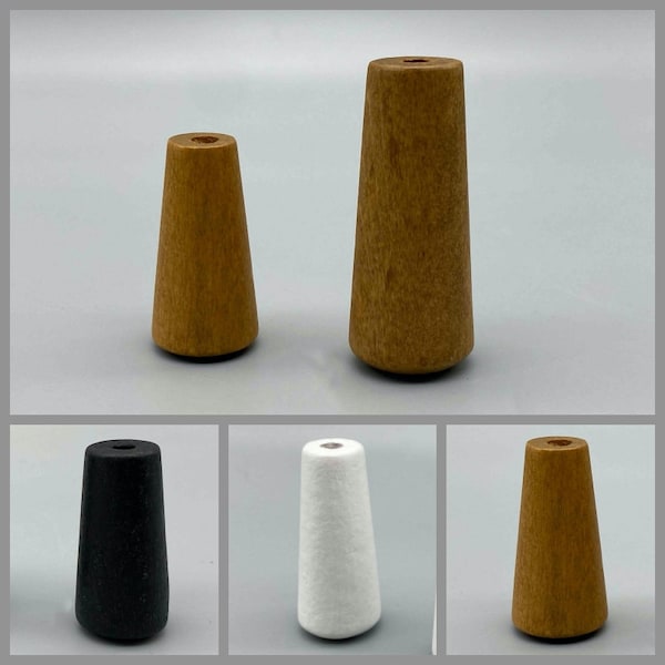 3x Schmale Vase Holzkordel Pull für Jalousien & leichte Pulle - Naturholz - 3er Pack