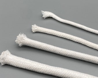 Premium Cotton Piping Cords - White - Soft White Cotton Cords - Various Thickness & Lengths