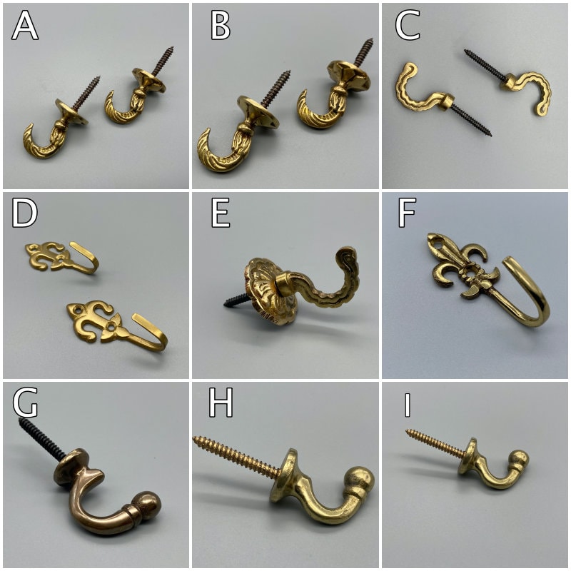Curtain TIE BACK HOOK Classic Golden Tie Back Hook/coat Etsy