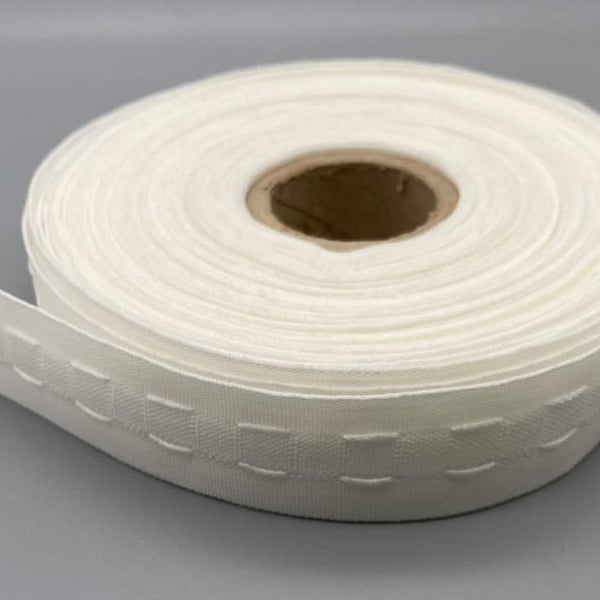 White Pencil Pleat Curtain Heading Tape 25mm (1" inch) - 10meter