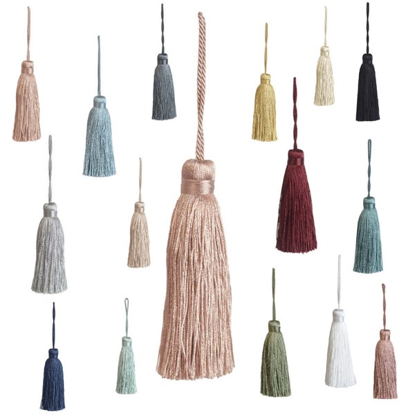 2x Chic & Elegant Key Tassels - Fashionable Key Tassels 90mm -  Available in 15 Different Colours - Pack of 2