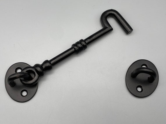 Buy ANTIQUE BLACK IRONWARE Cabin Hook / Door Hook and Eyelet Various Sizes:  75mm 100mm 150mm 200mm Matte Black Finish Pack of 1, 2 & 3 Online in India  