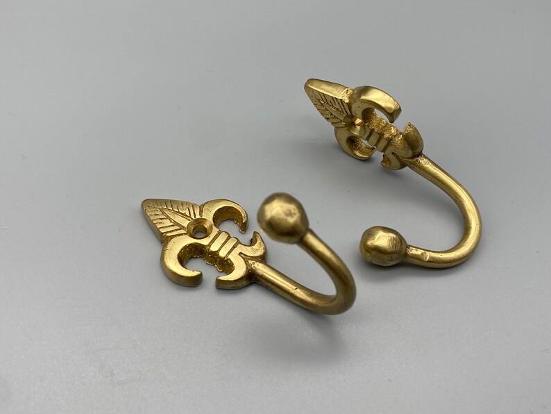 2x Classic CURTAIN Tie Back Hooks With Ball End Gold Etsy