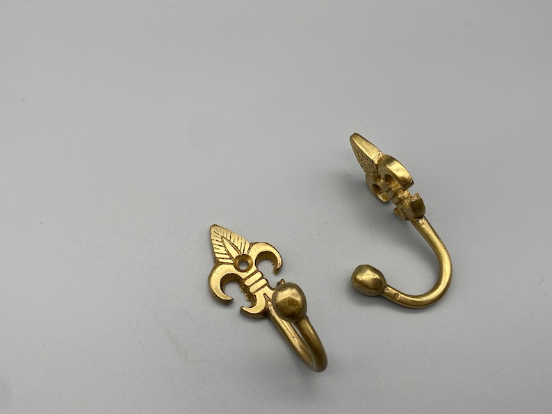 2x Classic CURTAIN Tie Back Hooks With Ball End Gold Etsy
