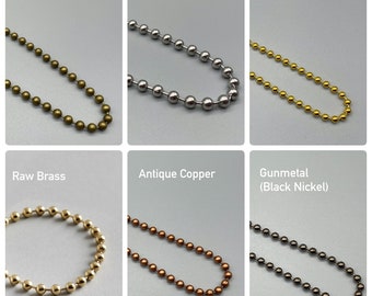 Endless Beaded Metal Chains For Blinds - Standard Metal Loop Chain for Roman Shades & Roller Blinds - Various Colours and Sizes