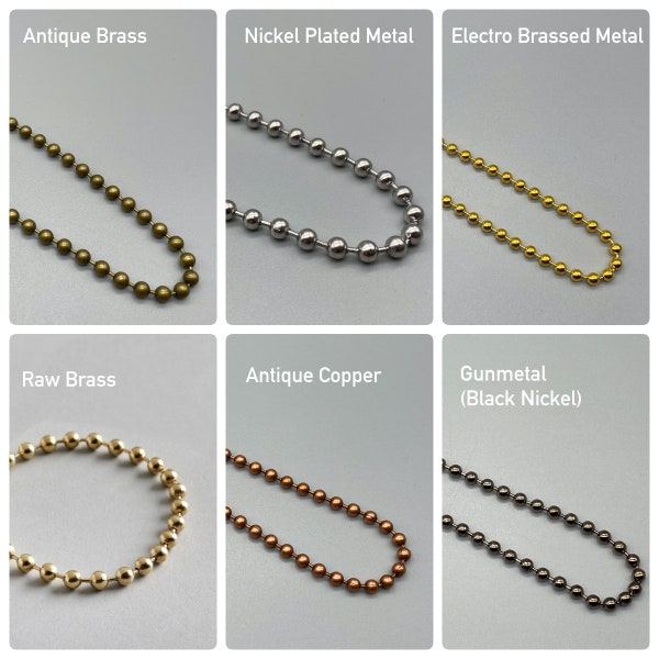 Endless Beaded Metal Chains For Blinds - Standard Metal Loop Chain for Roman Shades & Roller Blinds - Various Colours and Sizes