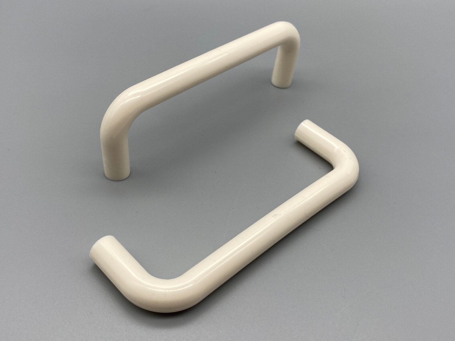 Solid Modern White Plastic Handles Round Section Back Fix Etsy