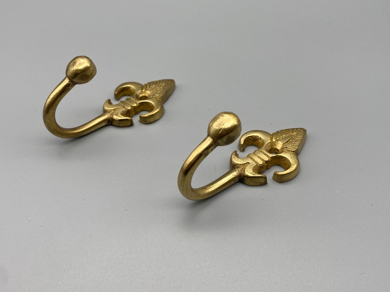 2x Classic CURTAIN Tie Back Hooks With Ball End Gold Etsy