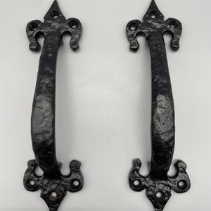 2x Forged Gothic Handles, Front Fix, 175MM 6.9 Inch Metal Door Handles ...