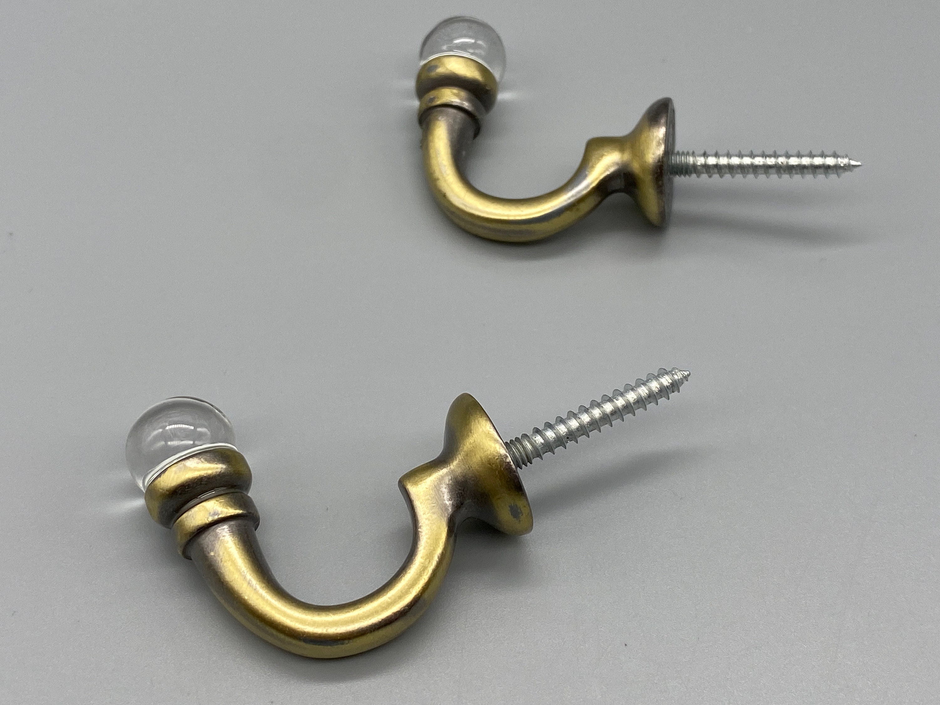 2x Luxe Curtain TIE BACK HOOK Crystal Ball End Metal Tie Etsy