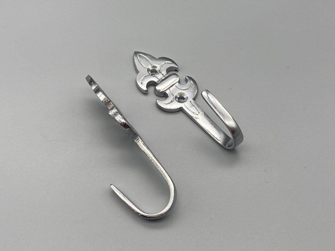 2x Classic CURTAIN Tie Back Hooks Chrome/matte Black Etsy UK