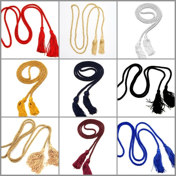 2x Lovely Tassel Cord Twisted - 1500mm Long - Rope Tassels - Available in Various Colours - Pack of 2