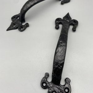 2x Forged Gothic Handles, Front Fix, 175MM 6.9 Inch Metal Door Handles ...