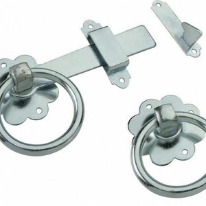 High Quality Galvanised GATE LATCH RINGS, Galvanised 150mm - Complete Set