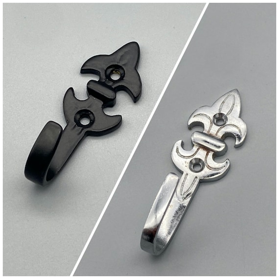 2x Classic CURTAIN Tie Back Hooks Chrome/matte Black Etsy