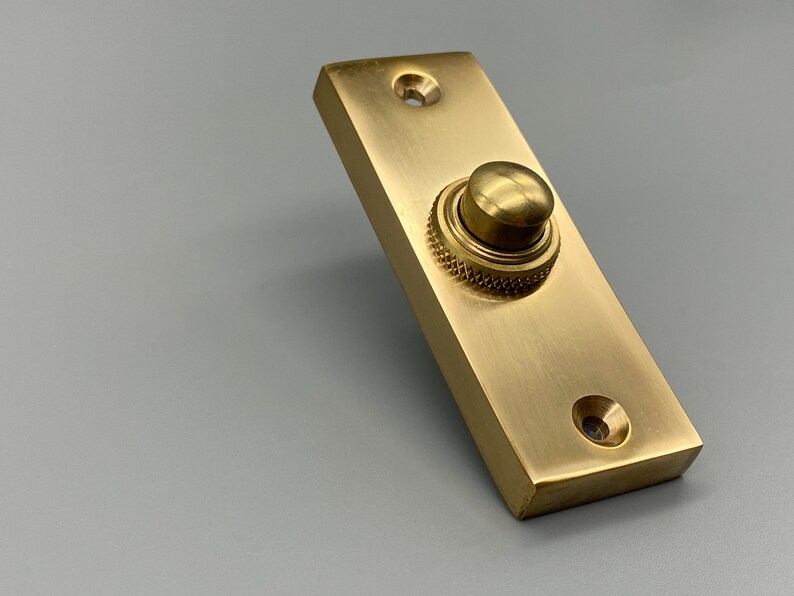 1x Solid Brass Victorian Bell Push Oblong Brass Door Bells Etsy