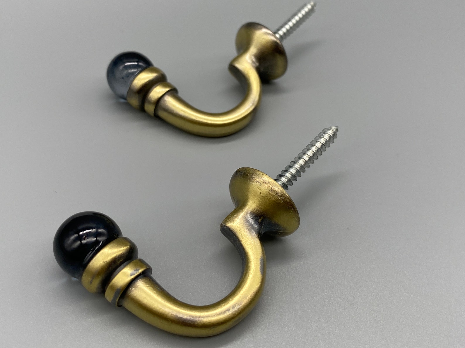 2x Luxe Curtain TIE BACK HOOK Crystal Ball End Metal Tie Etsy