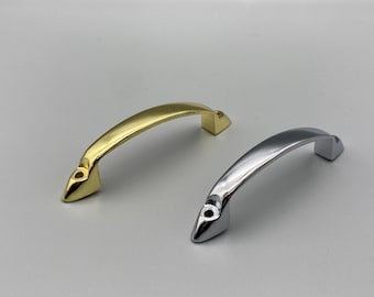 Sleek Contemporary D-Shaped Handles Back Fix - Bright Chrome or Gold - 100mm/4" inch - Pack of 2, 4