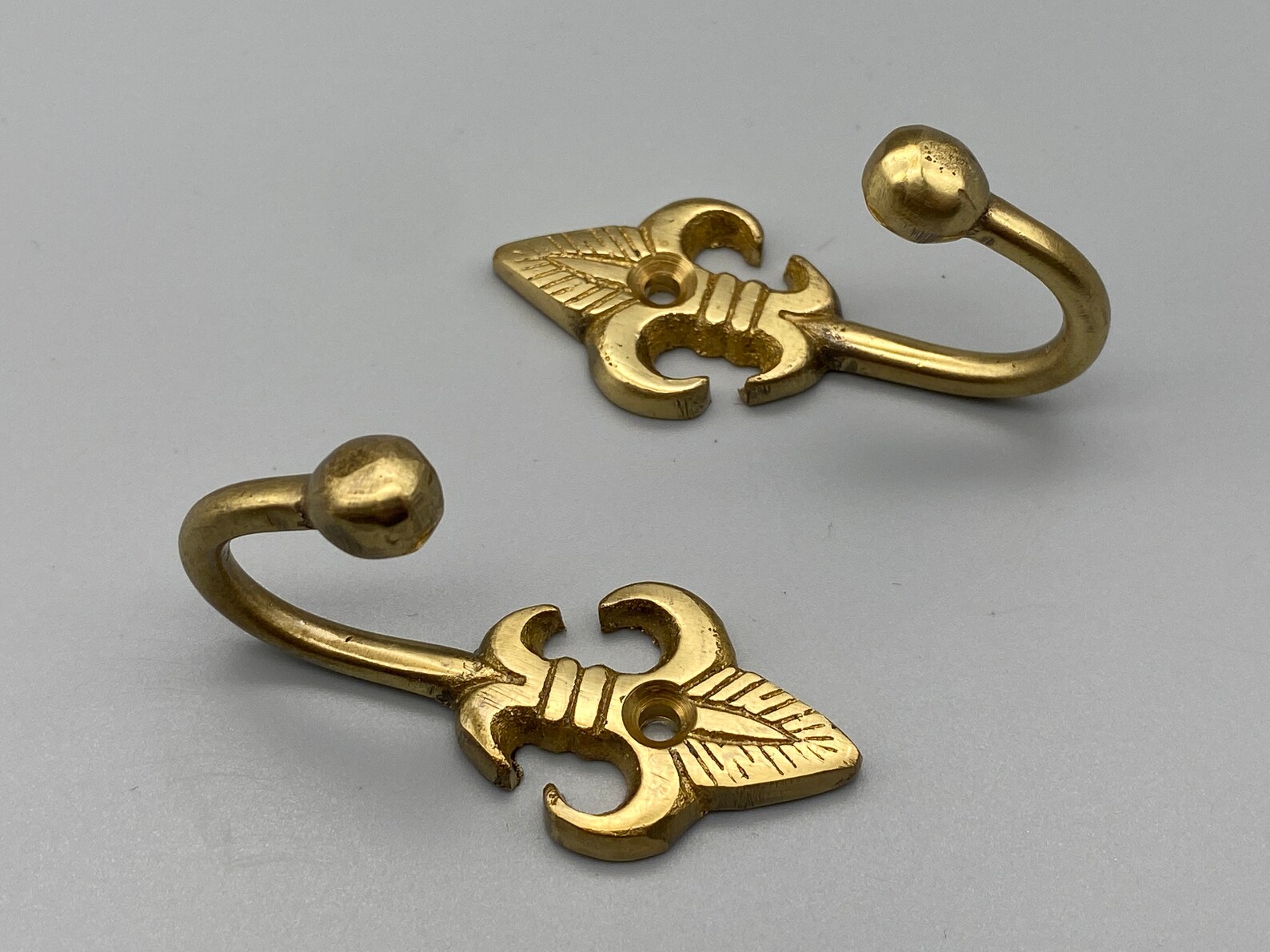 2x Classic CURTAIN Tie Back Hooks With Ball End Gold Etsy