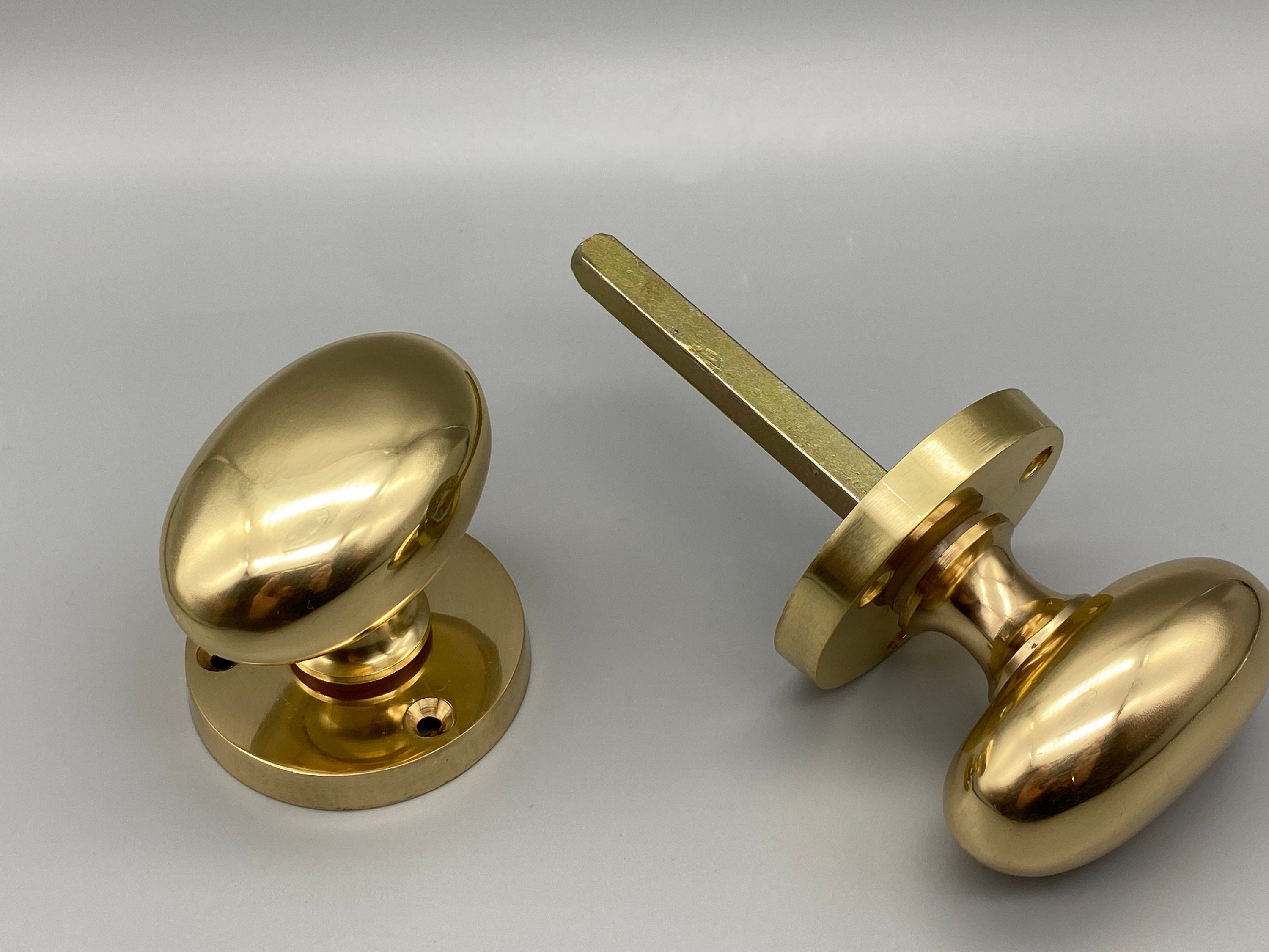 Pair of Solid Brass Oval Mortice Artisan Brass Door Knob 65mm With Screws  Pack of 2 -  Canada