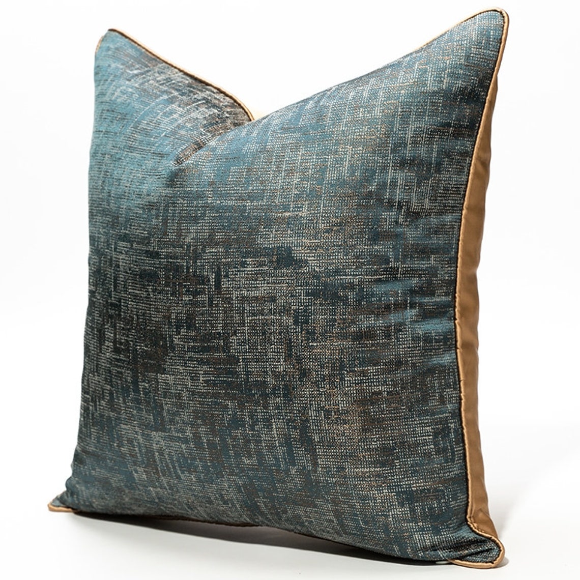 Luxury Cushion Cover. Blue Green Gold. Home Accessory. UK Etsy