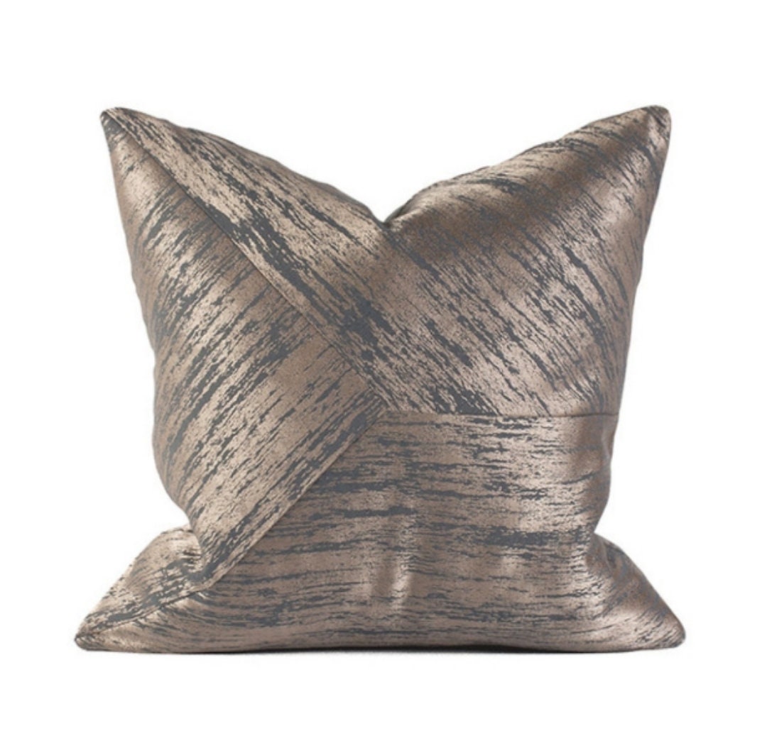 Luxury Cushion Cover. Grey Silver Metallic Modern Stylish High Etsy