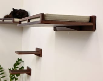 Cat Bed and Steps, Cat Shelves for wall, Сat platform, Cat Wall Shelf, Cat Wall Furniture, Cat Wall Bed, Cat Wall Steps, Gift Cat Furniture