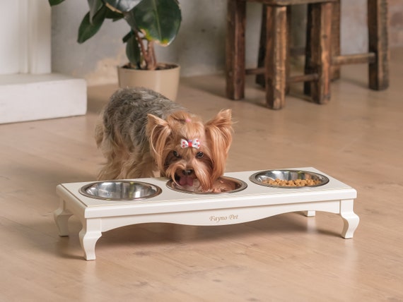 3 Bowl Dog Feeder Dog Bowls With Stand Elevated Dog Bowls
