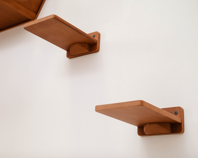 Natural Wood Cat Step with Jute: Wall Mounted Cat Furniture 画像 4