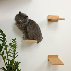 Cat Wall Steps of Solid Wood, Cat Wall Furniture, Modern Cat Furniture, Cat Shelf, Cat Wall Shelves, Cat Step for Wall, Cat Climbing Step
