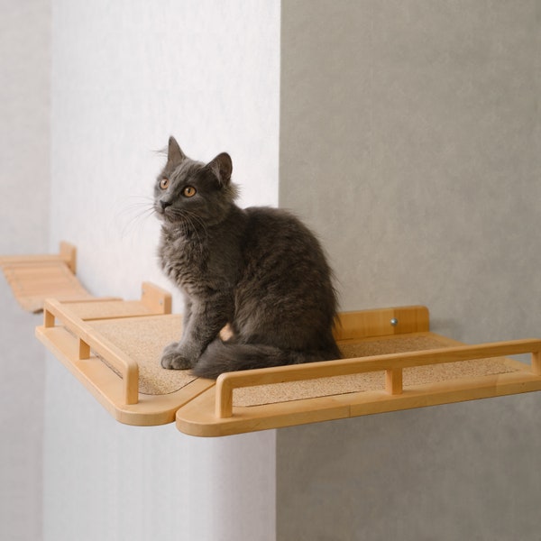Corner Cat Shelf, Outside Corner Shelf, Cat Wall Furniture, Cat Furniture, Cat Shelves, Cat Shelf for Wall, Gift for Cat Lover, Cat Climbing