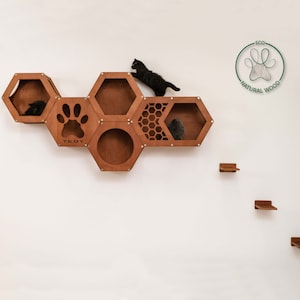 Set Cat Furniture, Cat Wall Furniture, Modern Cat Furniture, Hexagon Cat Shelves, Cat Shelf, Cat Steps, Cat Tower for Wall, Cat Wall Shelves
