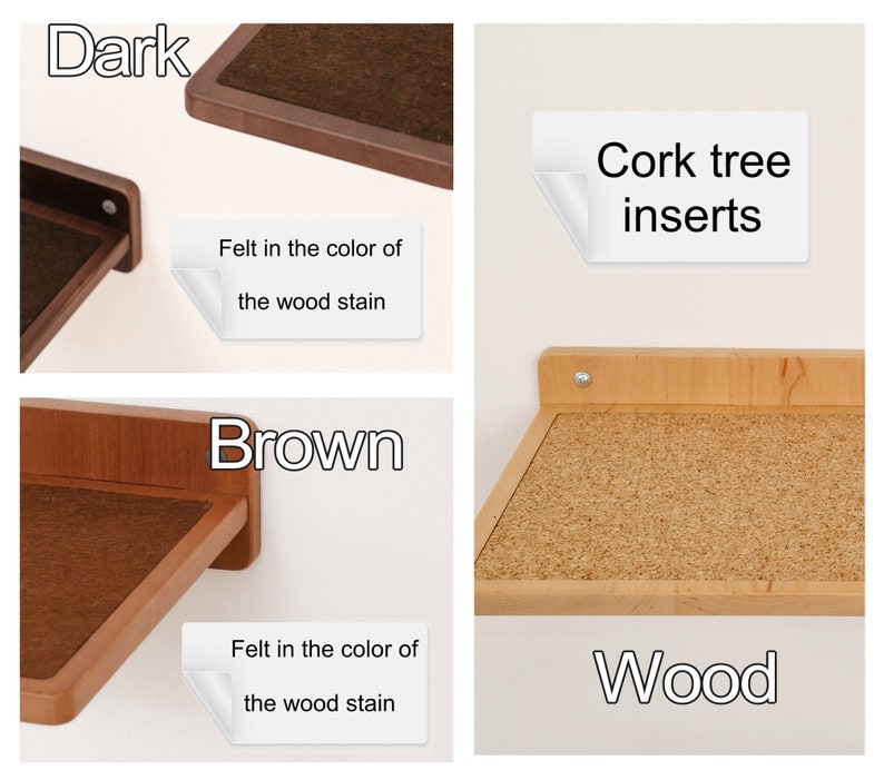 Natural Wood Cat Step with Jute: Wall Mounted Cat Furniture 画像 10
