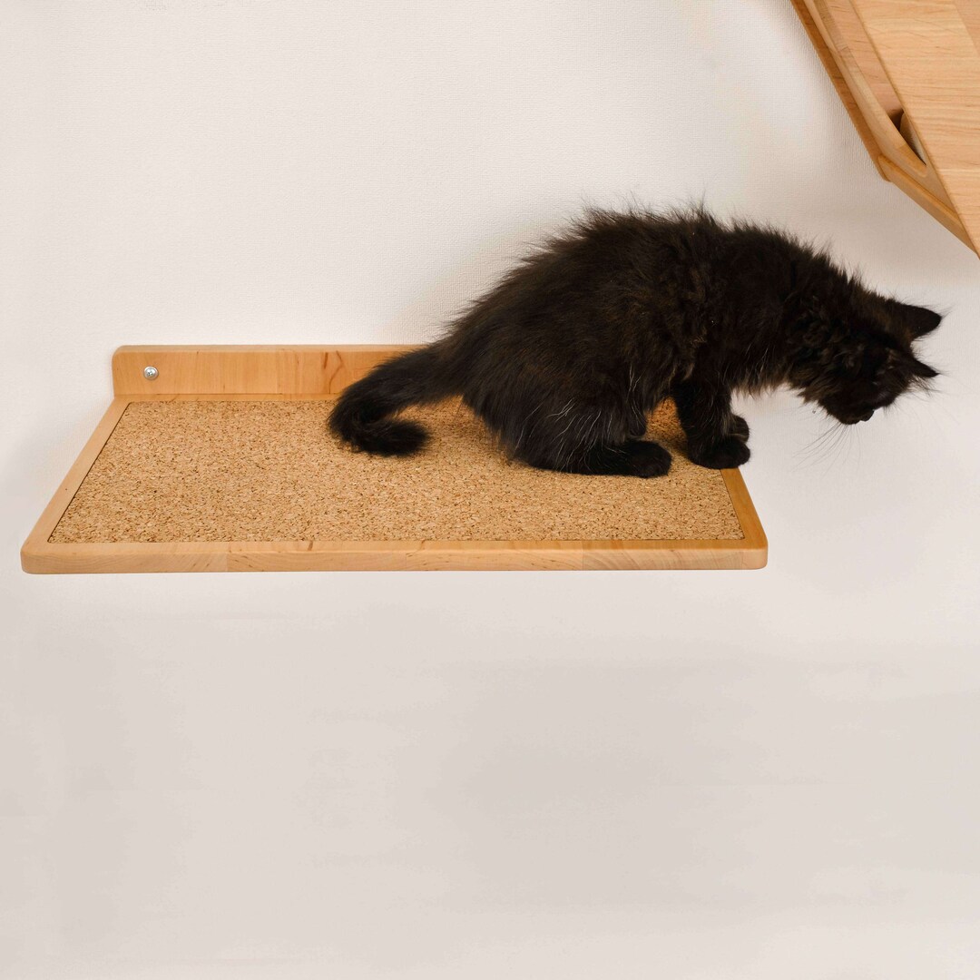 Cat Wall Shelf With Solid Wood, Cat Wall Furniture, Cat Shelves for