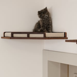 Corner Cat Bed with Cushion, Cat Corner Shelf + Steps, Corne Cat Shelf, Cat Wall Furniture,  Large Cat Bed Modern Cat Furniture Cat Wall Bed